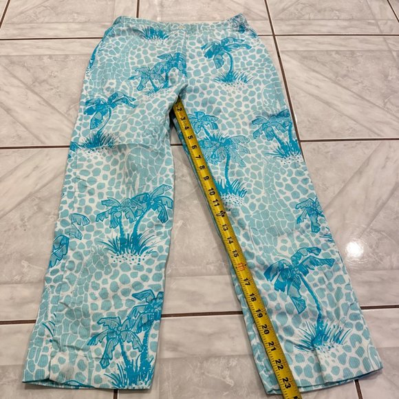 Lilly Pulitzer Aqua Palm Wide Leg Pants - Picture 6 of 9